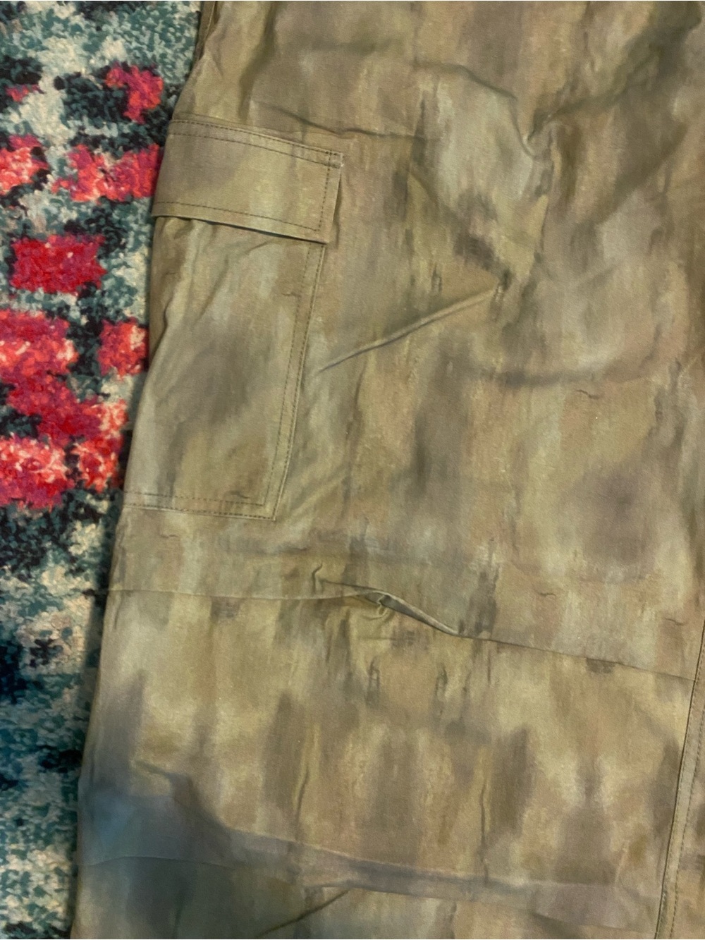 Local European Green Gray Oversized Camo Parachute Cargo Pants Size XL NEW - Picture 7 of 10